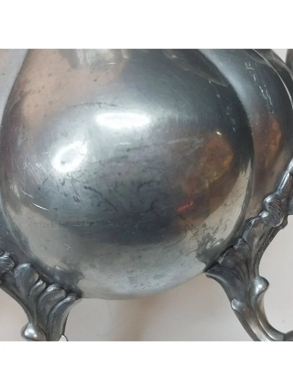 Reed & Barton Winthrop Pewter Tea Coffee Set 4-Piece Pumpkin Finials Mid Century